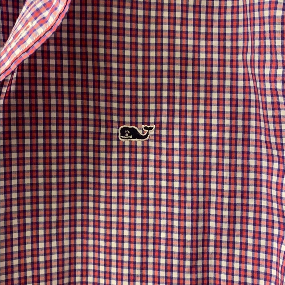 EUC boys vineyard vines plaid whale shirt - Picture 2 of 6
